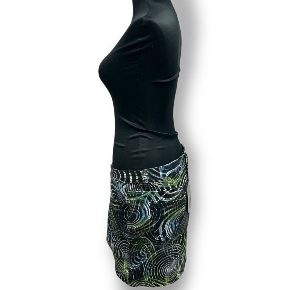 Horoscopez x Dolls Kill asymmetrical denim skirt psychadelic print szS & L - Picture 3 of 15